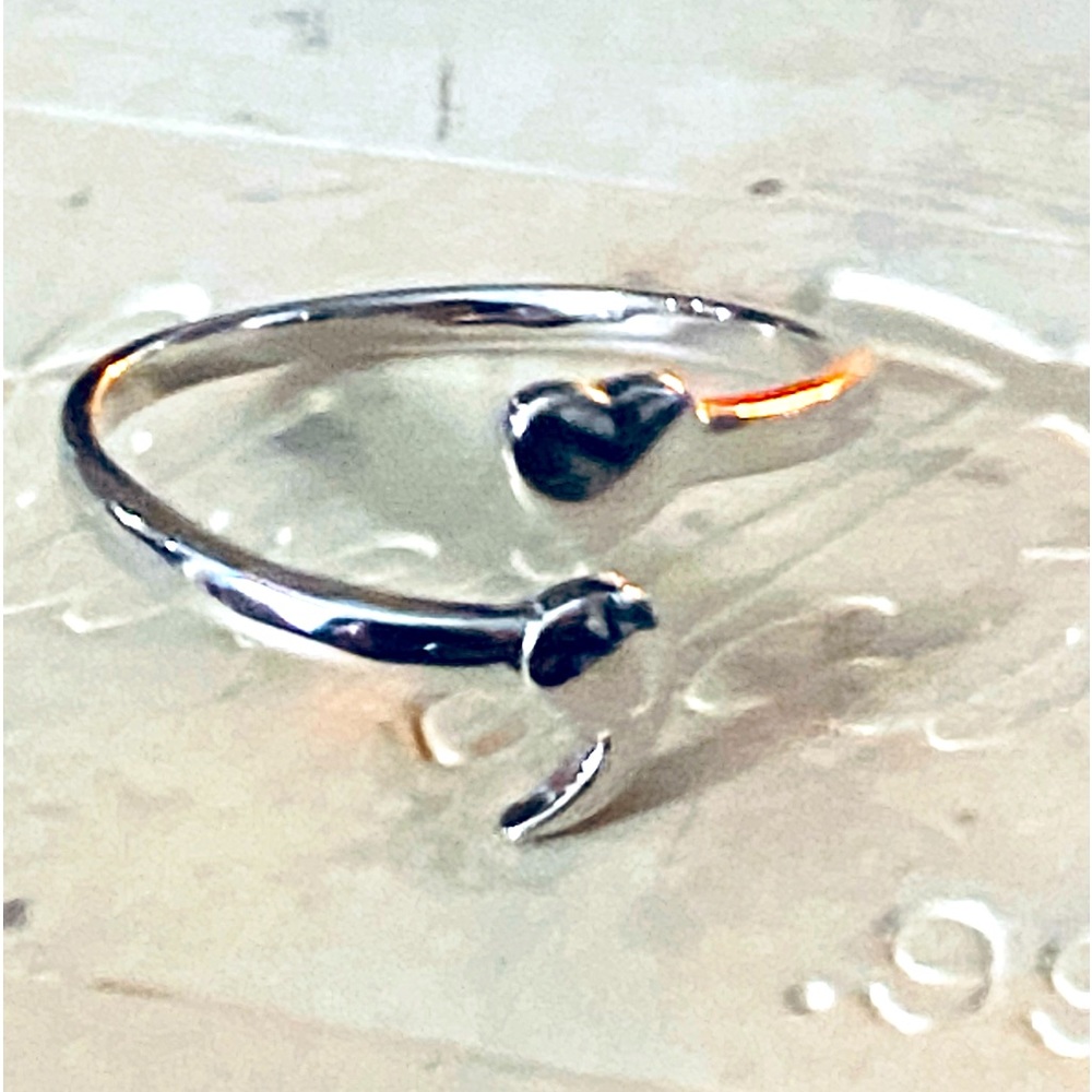 925 Shimmering Sterling Silver Adjustable Semicolon Ring; Your Story Isn't Over - Picture 12 of 13